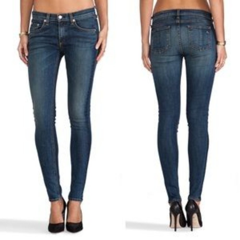 Womens Rag & Bone Style W1502K520 Blue Stratham Skinny Jeans 24 *